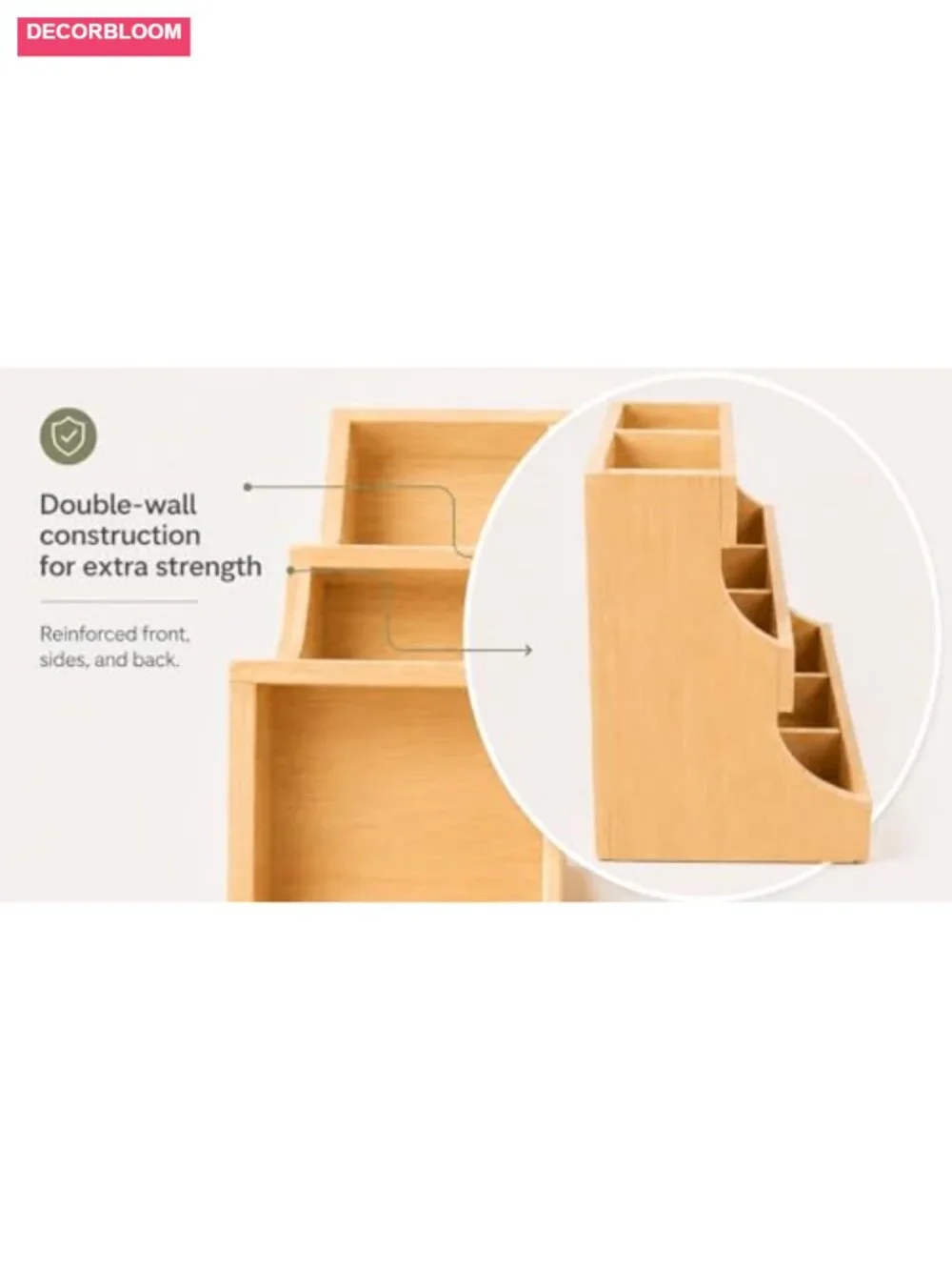 Tea Bag Organizer - Bamboo Storage Box Holds 180 Tea Bags